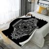 Schwarz-Weiß gemustertes Mikrofaser-Flanell-Überwurfdecke Schlafzimmer Wohnzimmer Sofa Weich und bequem Heimdekoration