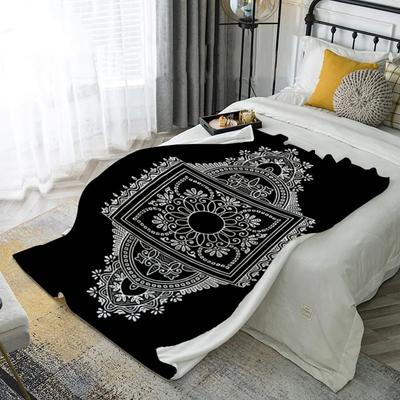 Black & White Pattern Microfiber Flannel Cover Blanket Bedroom Living Room Sofa Soft And Comfortable Home Decoration