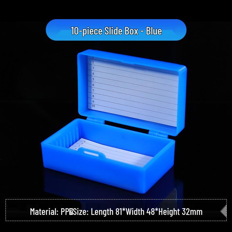 Buckle Slide Box: Holds 5/10/12/25/50/100 Microscope Slides with Secure Storage