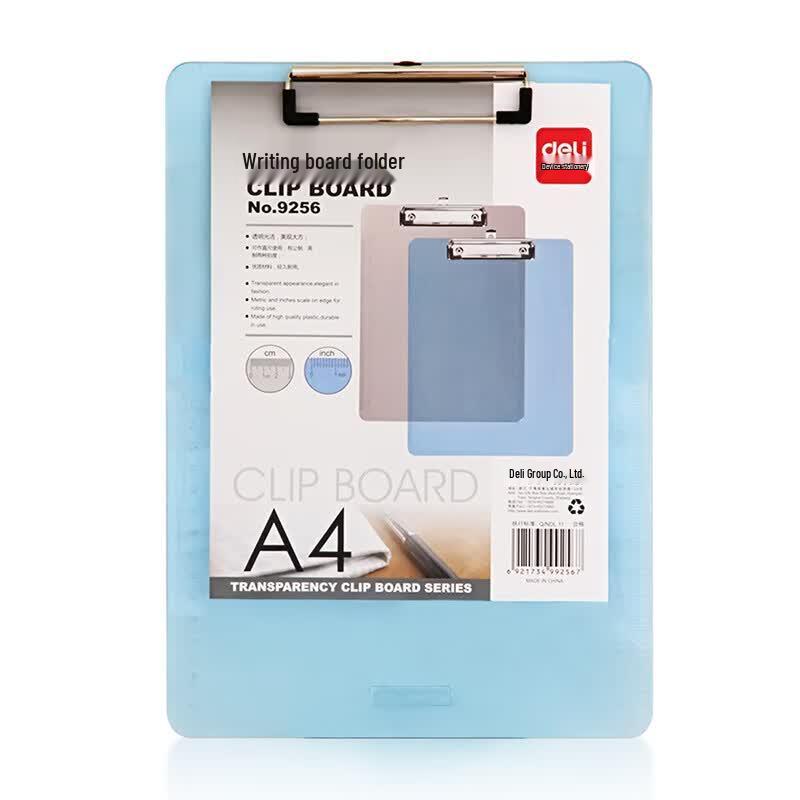 Deli A4 Semi-Transparent Clipboard Folder with Scale