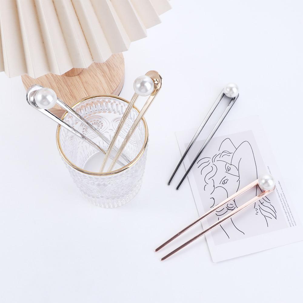 Headdress Metal U Shape For Girls Korean Style Hairpin Women Hair Sticks Chinese Hair Fork Pearl