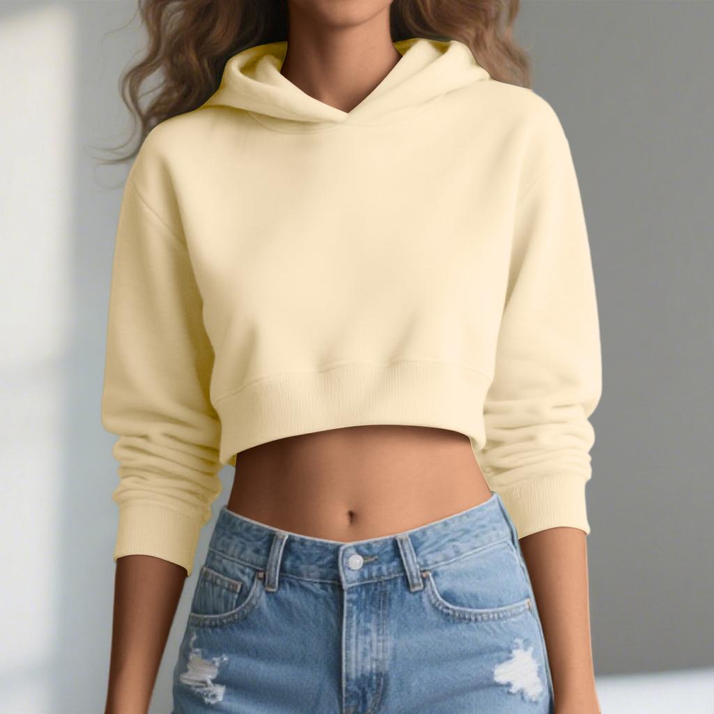 Women's Fashionable Casual Versatile Loose Short Cotton Hooded Pullover Sweatshirt