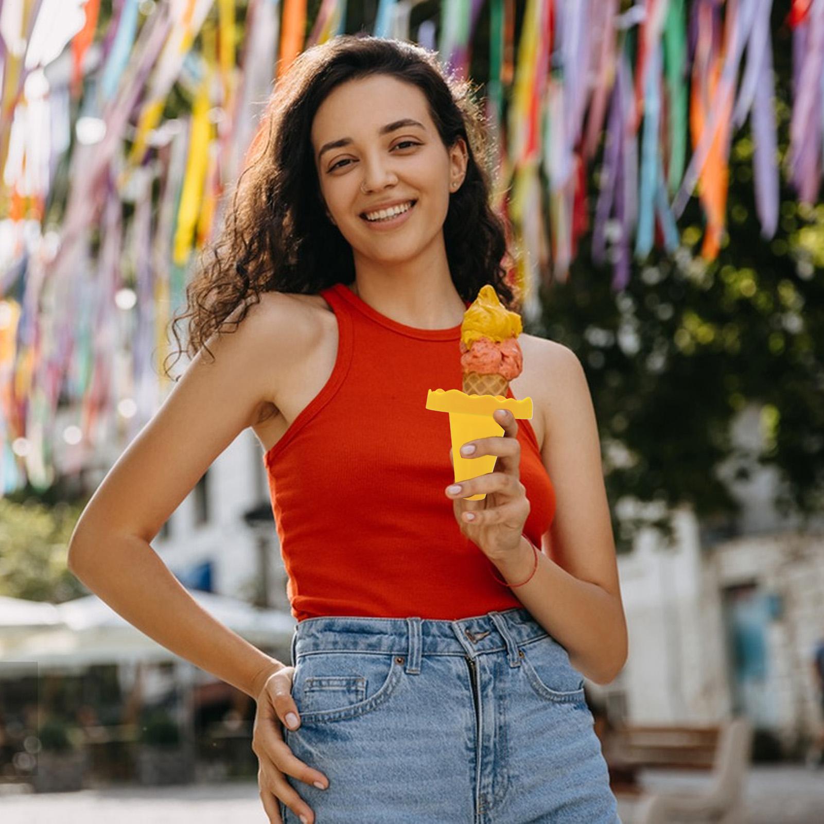 

Ice Cream Cone Holder Reusable Drip-Proof Ice Pop Holder Kitchen Accessories For Summer Desserts Yogurt Snack Outdoor Party Cafe China Mainland