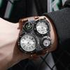 Luxury Large Dial Men Sports Watches Casual Leather Strap Quartz Wristwatches for Men Clock Reloj Hombre
