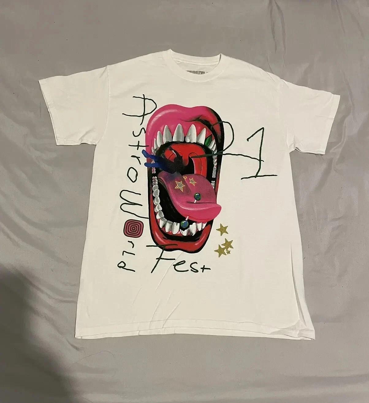 Travis Scott Travis Scott Astroworld Рот Футболка Размер S-4XL S