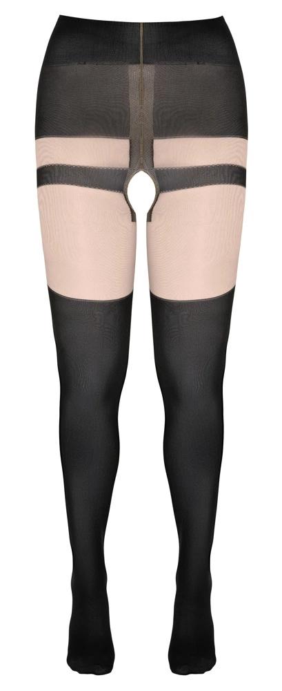 Cottelli LEGWEAR - Tights with Suspenders and Red Bow Patterns 5