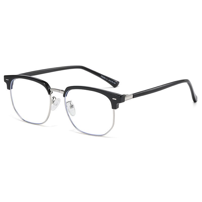 2024 Men's Student-Style Semi-Rimless Blue Light Blocking Glasses