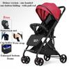 One Click Folding Baby Stroller Can Sit & Lying Foldable Portable Lightweight Baby Strolling Cart Large Space Adjustable Backset