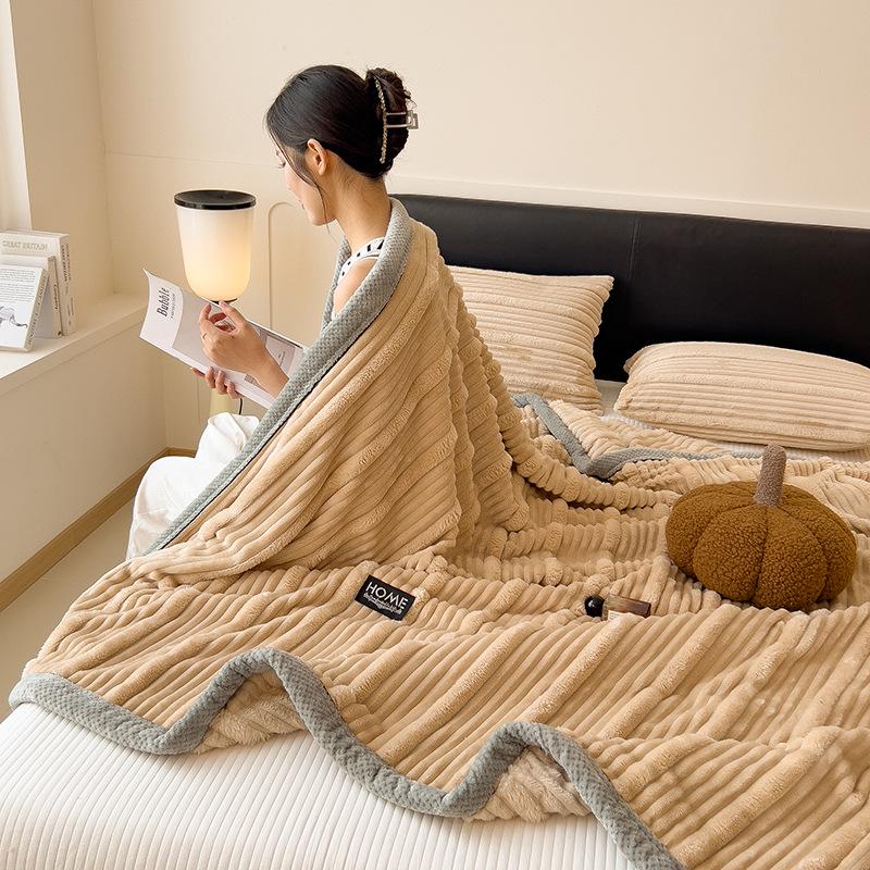 Class A Thickened Flannel & Milk Velvet Blanket - Coral Fleece Nap/AC Cover