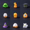 Halloween Miniature Figurine Garden Decors Resin Spiders,Pumpkins Ghosty Statue M68E