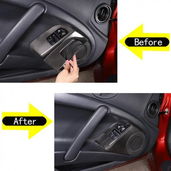 Carbon Fiber Window Lift Switch Button Trim Frame For Mitsubishi ECLIPSE 2006-11