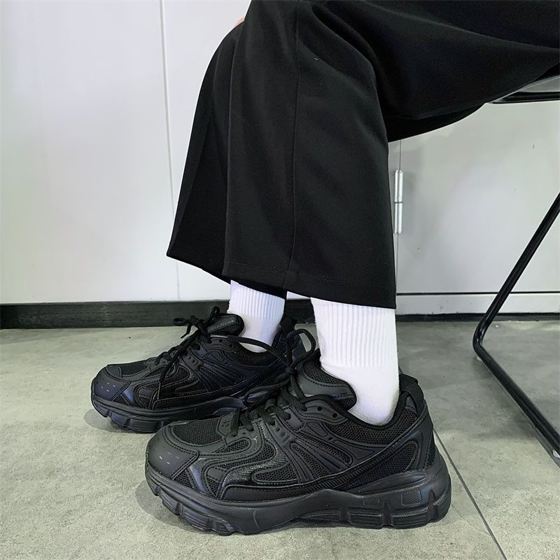 Shoes Women's Lightweight Platform Hong Kong Style Dad Shoes Women's 2025 New Spring Black Campus Style Couple Casual Shoes