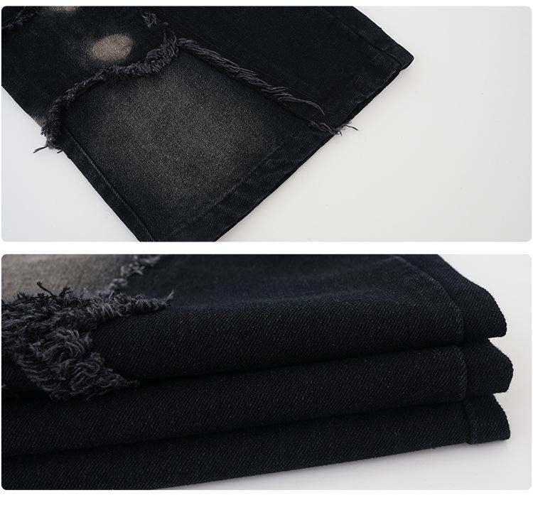 Mädchen Jeans mit Batikmuster und Schmetterlingsapplikation mit weitem Bein - Herbst 2025 Kollektion