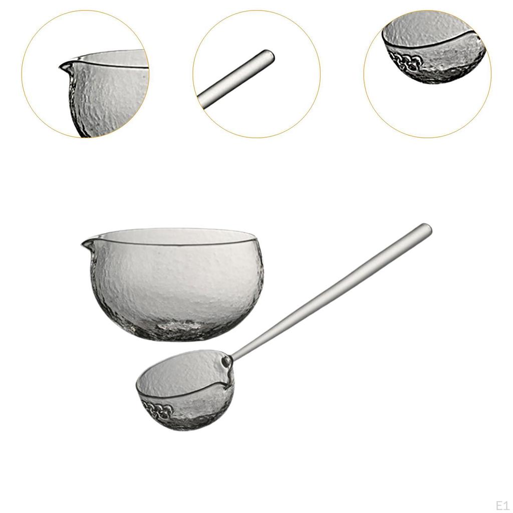 Matcha Bowl Set Green Tea Cup Long Handle Spoon with Spout for Lovers Whisked