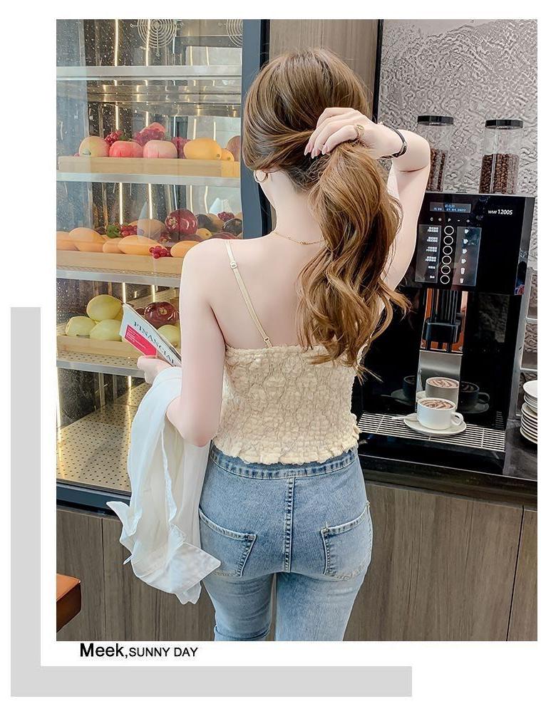 White Lace Sweet Desire Women's Camisole Tank Top - Sexy Sleeveless with Beautiful Back Design