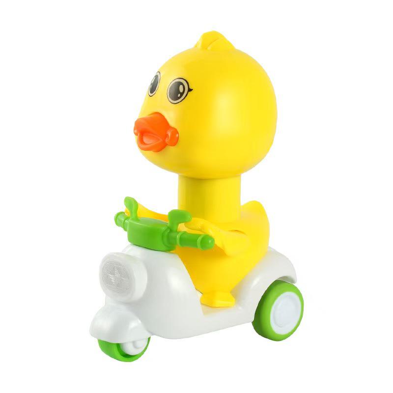 Little Duck Pull-Back Gliding Toy Motorcycle for Kids - Cartoon Educational Toddler Toy