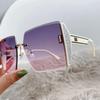 New Borderless Square Sunglasses Women Designer Fashion UV400 Sun Glasses Outdoor Driving Eyewear Oculos De Sol