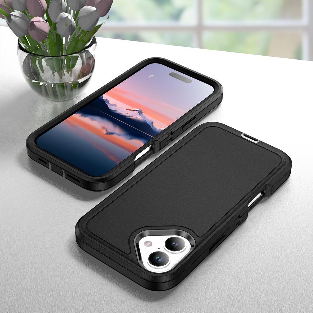For iPhone 17 Case PC+Silicone+EVA 3 in 1 Shockproof Phone Cover