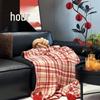 LISM Red Plaid Plush Sofa Throw Blanket