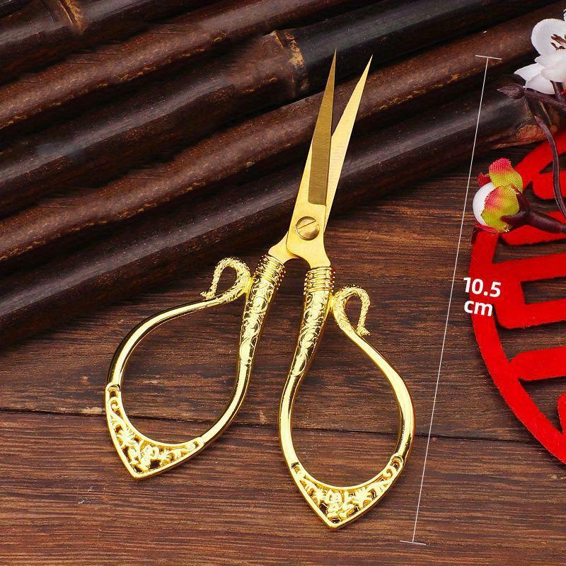Zinc alloy Ruyi small scissors handmade paper-cutting household stainless steel scissors cut wire cut ribbon scissors pointed scissors