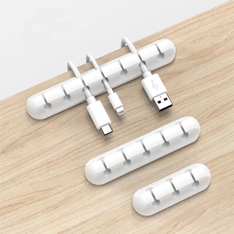 Organizzatore per Cavi in Silicone Autoadesivo da Scrivania - Supporto Multifunzione per Cuffie, Telefono e Cavi Dati.