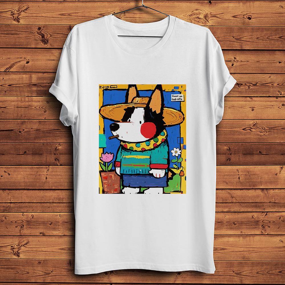 Bichon Beagle Dog Mixed Vincent Van Gogh Selfportrait Alaskan HuskyFunny Artistic TshirtUnisex TShirtCasualPrint Nocrack