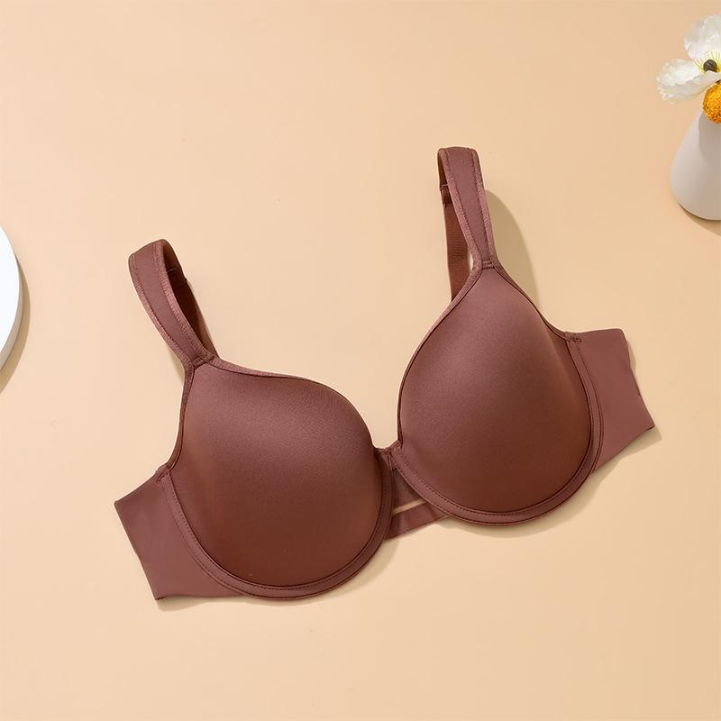 

Large size underwear, women s big breasts are small, anti-sagging and gathering, breathable and seamless, full cup 0 bra. 95G темно-коричневого кольору