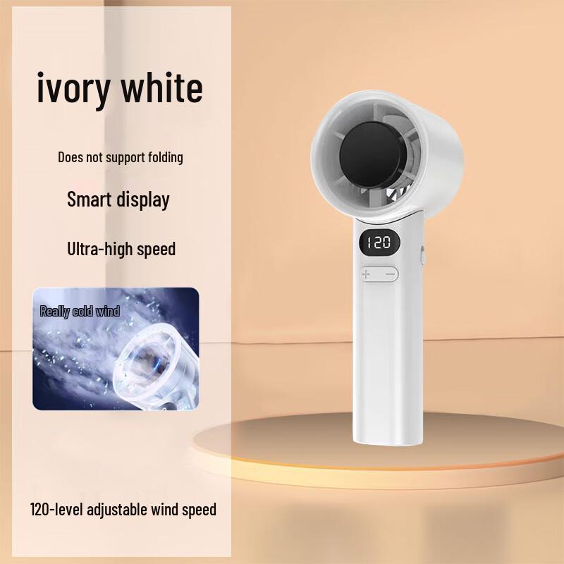 DU High-Speed Turbo Handheld Portable Fan 4000mA 120-Speed Smart Digital Display