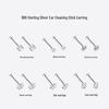 S999 Pure Silver Minimalist Women's Earrings – Small Bean Ear Bone Studs, Anti-Blocking Design for Commuting