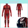 Atemberaubender Kinder Venom Carnage Jumpsuit Rot Ganzkörperkostüm Anzug Für Halloween Cos Performance