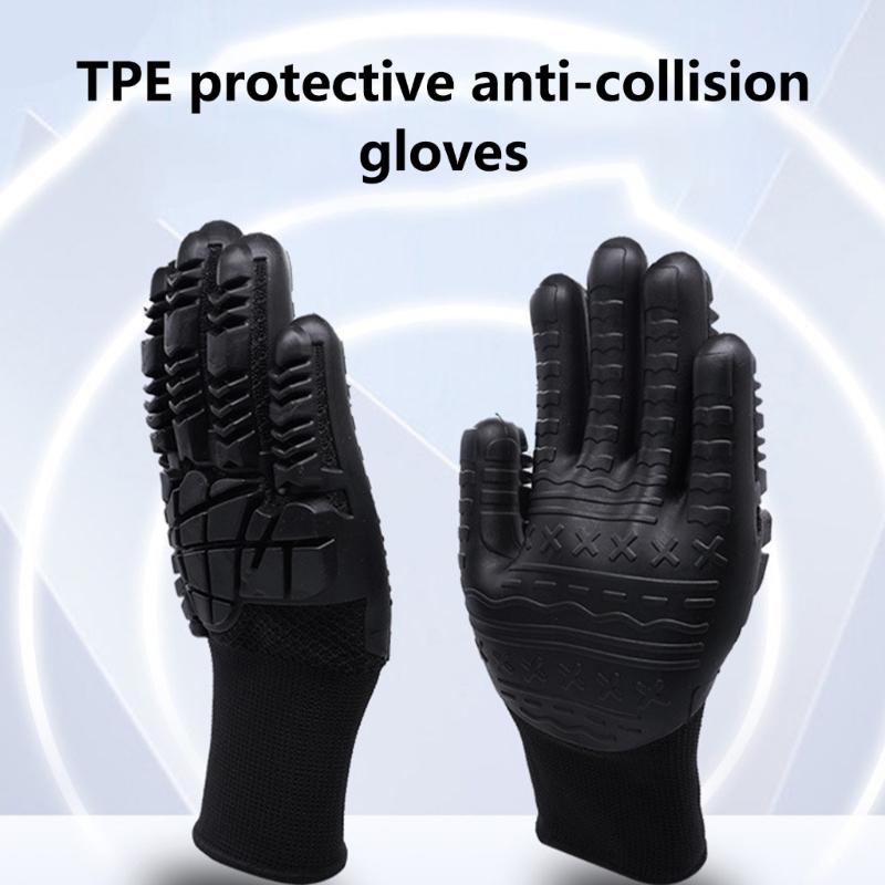 1 Pair Anti Stabbing Gloves Anti Vibration Shockproof Outdoor Safety Gloves Work Protective Cut Resistant Work Gloves