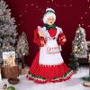45cm stehende Frau Holle Figur mit Back-Outfit, Schürze Oma Weihnachts-Tischdekoration