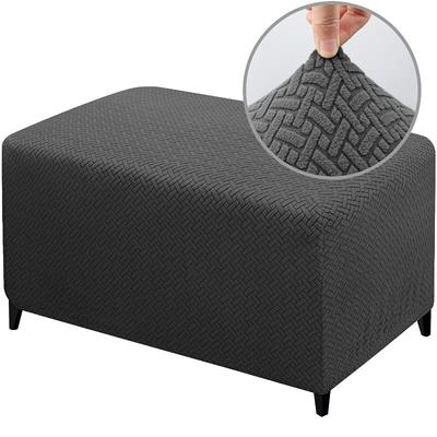 Nuovo design Jacquard durevole elasticizzato poggiapiedi poggiapiedi copertura pieghevole sgabello portaoggetti protezione per mobili morbida fodera rettangolare
