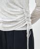 MONGDOL [Set] Side Shirred Layered T-Shirt Light Grey Mdts067Lgray