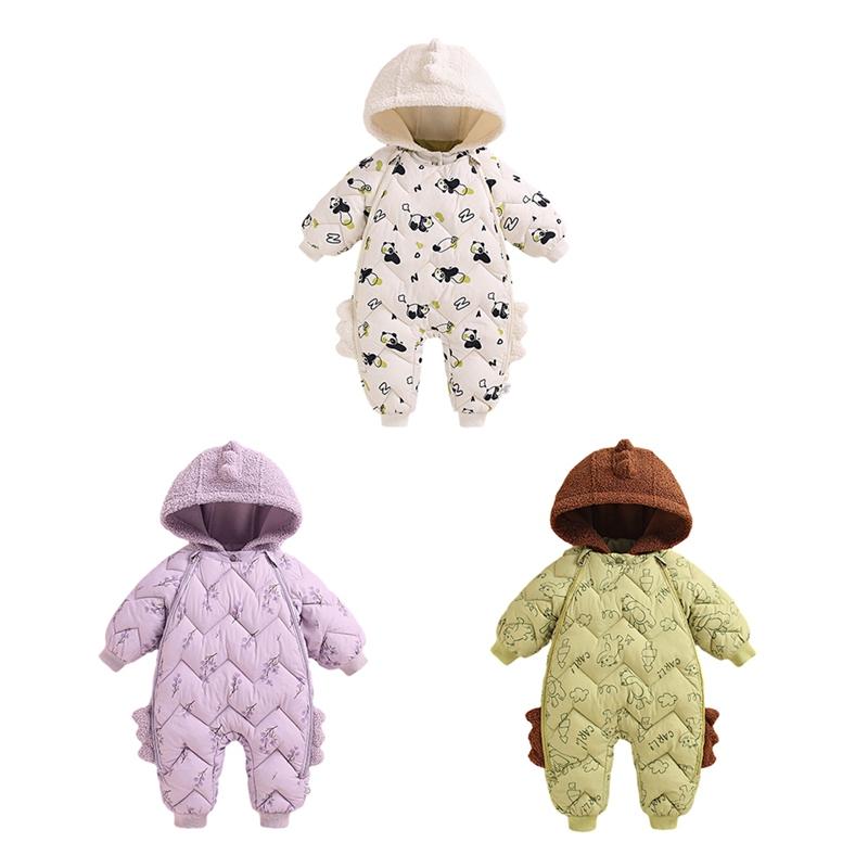 Infant Baby Winter Rompers Hooded Bodysuit