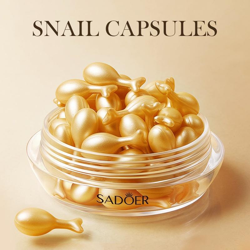 30pcs/box SADOER Snail Rose Capsule Essence Lotion for Moisturizing Repairing Hydrating Brighten Skin Snail