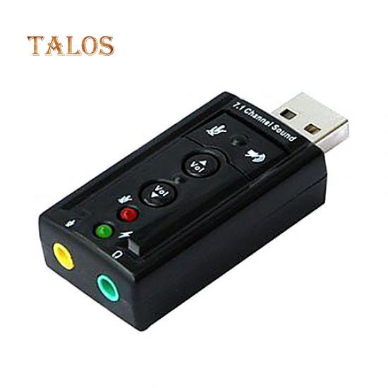 Bærbart Eksternt 3D USB 2.0 Lydkort Virtuell 7.1 Kanal Stereo Lydadapter Jack Stereo Headset