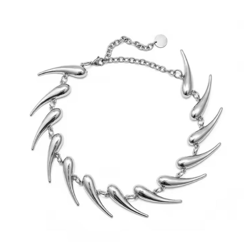Able and Trendy Teardrop Shaped Chain Splicing Necklace, Women's Personalized Punk Style Jewelry Accessories