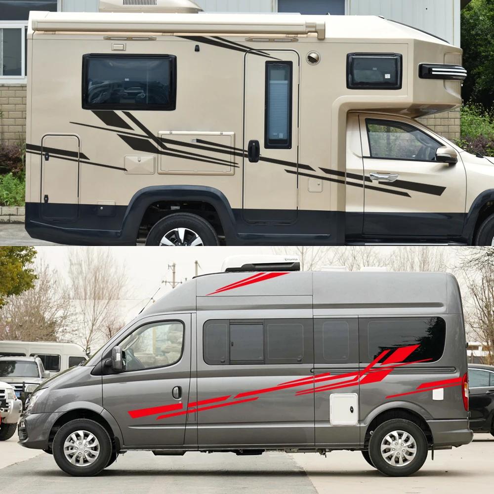 6Pcs Motorhome Stripes Vinyl Stickers For Camper Van Horsebox Caravan RV Auto Tuning Accessories Graphics Car Decoration Decals