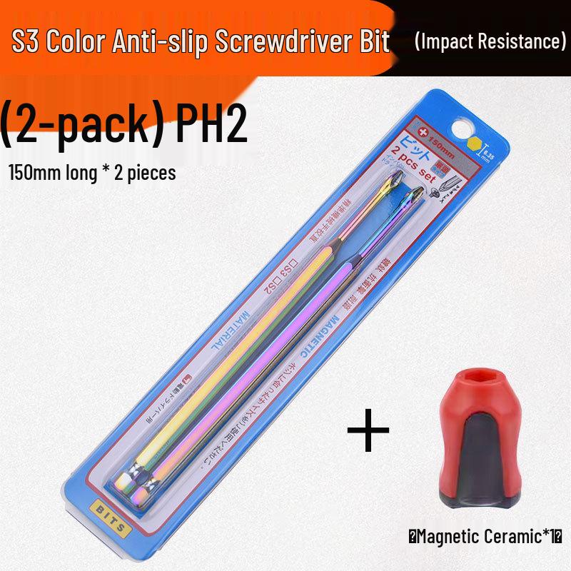 Industrial Grade S3 Non-slip Shockproof Magnetic Phillips Bit Screwdriver for Electric & Air Drills