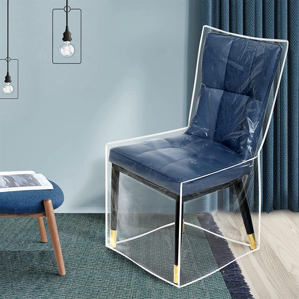 Transparent Color Full Cover Chair Cover Transparent PVC Dining Chair Dust Cover Waterproof