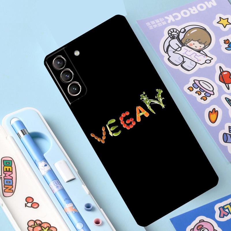Go Vegan Case For Samsung Galaxy S23 S22 S21 Ultra S20 FE S9 S10 Note 10 Plus Note 20 Ultra Full Cover