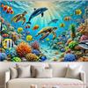 2D Ocean Animals Backdrop Underwater World Dolphin Turtle Fish Kids Birthday Party Banner