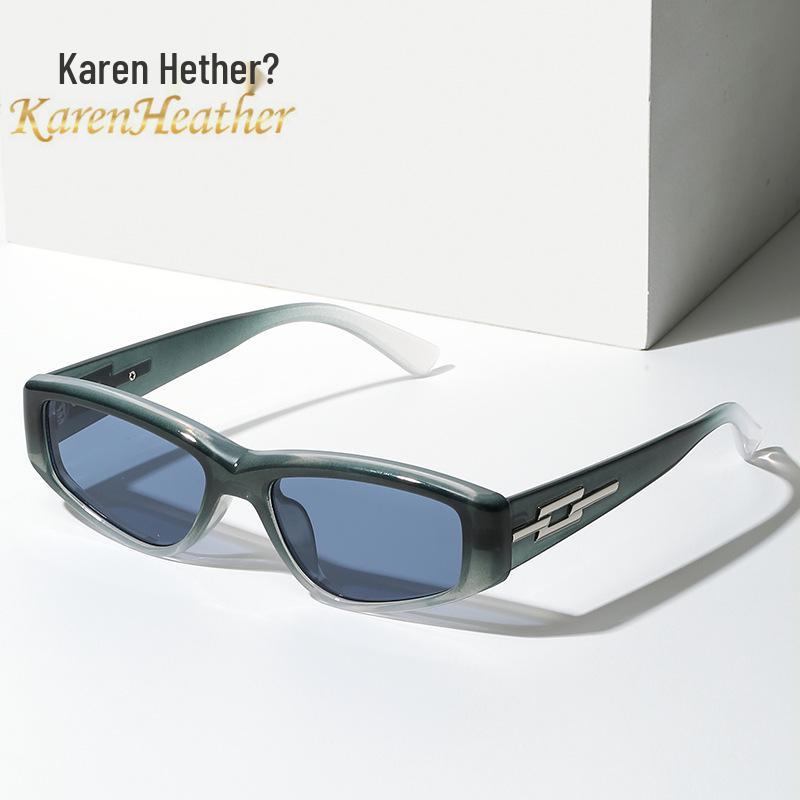 

86573 Модные солнцезащитные очки с маленькой оправой - Европейский и американский стиль, Универсальная мода для уличной одежды Sand Gray Frame with Pink Lens