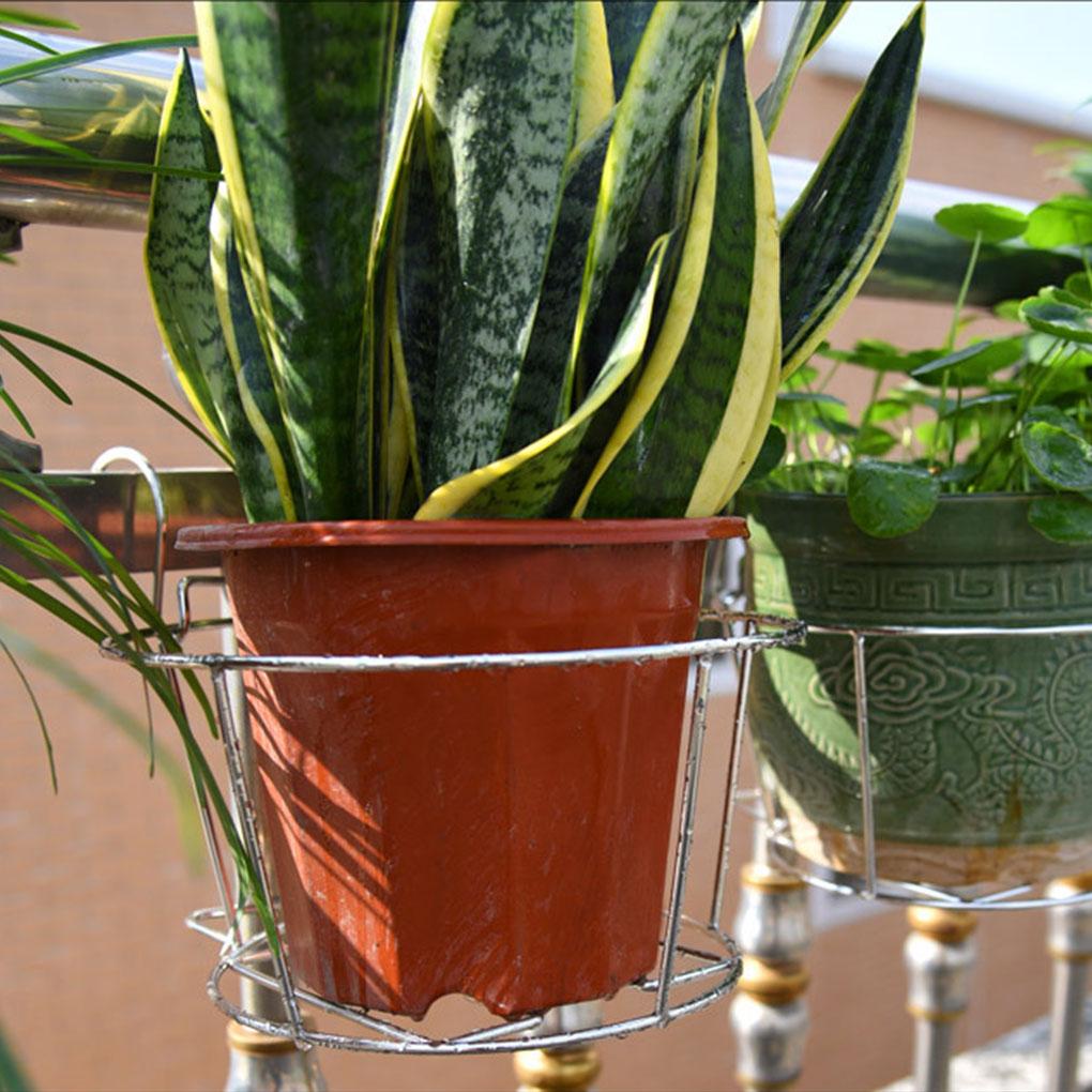 Hanging Plant Shelf Balcony Flower Pot Stand Stainless Support Tray for Railing Outdoor Fence