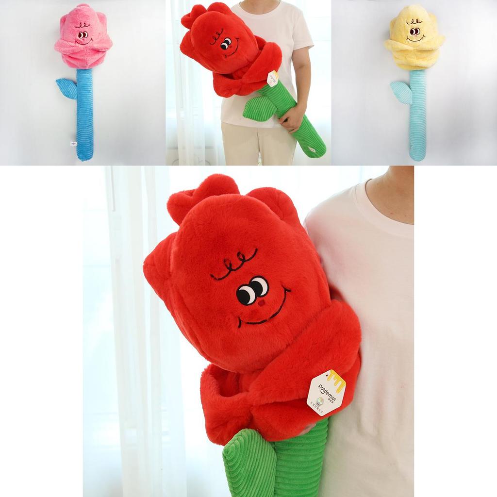 Schöne Plüsch-Rosenblüten in Gelb und Rosa, wahlweise 48 cm und 85 cm