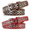 Adjustable PU Leather Belt Y2K Waist Belt Personality Rivet Waistband  Men