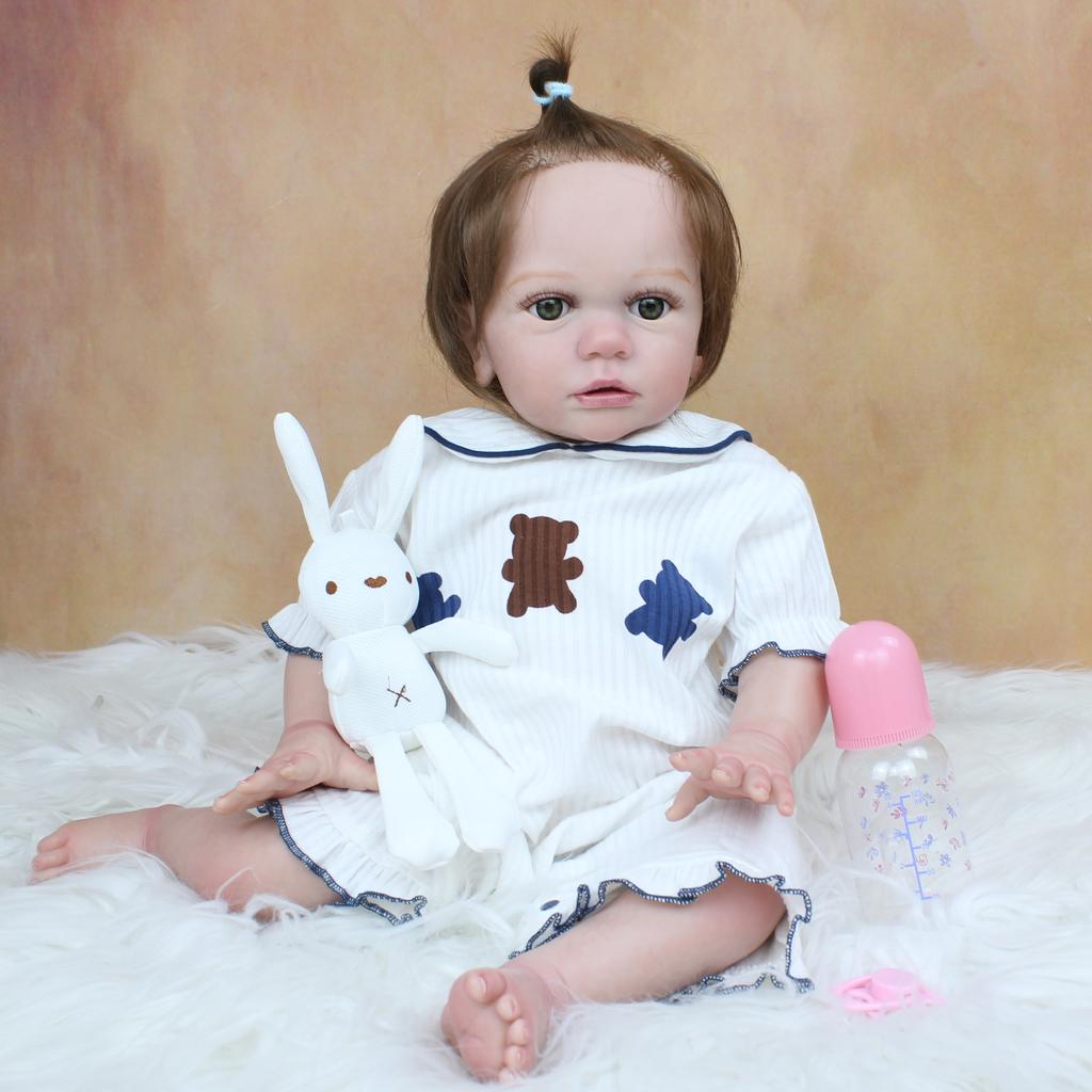 BZDOLL 60 CM 3D-Paint Skin Soft Silikon Reborn Panenka pro dívku jako skutečná Princezna Batole Hračka Oblékat Alive Bebe Real Touch