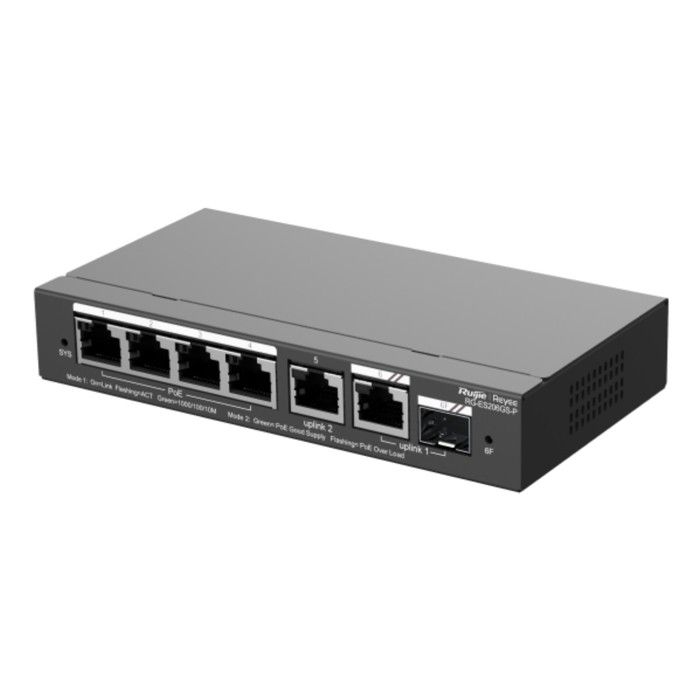 PoE Switch - Ruijie - Reyee - 6 Ports - Gigabit - Secure Transmission