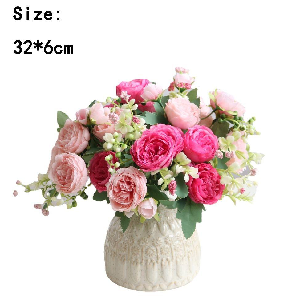 Vases Decoration Artificial Rose Flowers Peony Shape Festival Decoration  Festival Use